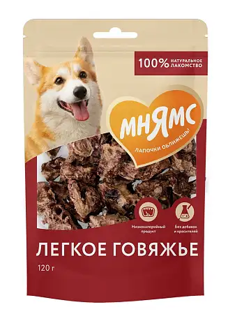 Купить Мнямс На каждый день лакомство для собак Легкое говяжье