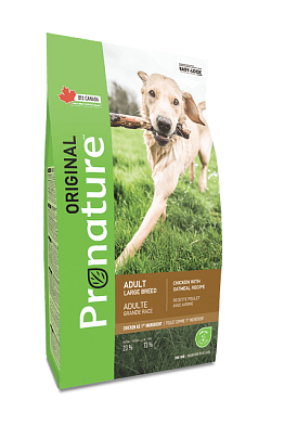 Pronature Original сухой корм для взрослых собак крупных пород курица с овсянкой