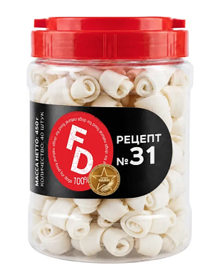 For Dоgs Dental Snack лакомство для собак рецепт №31 Кость узловая с кальцием белая