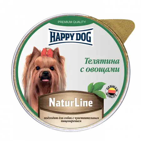 Купить happy dog natur line влажный корм паштет для собак телятина с овощами (ламистер)