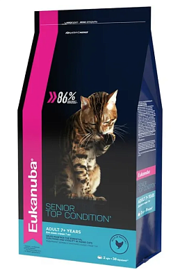 Eukanuba Cat Senior Сухой корм для пожилых кошек с домашней птицей