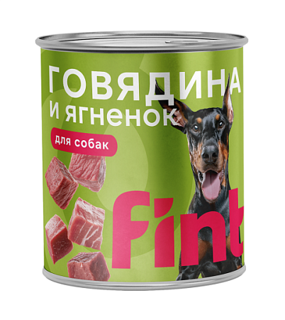 Купить fint консервы для взрослых собак крупных пород, с говядиной и ягненком