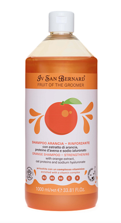 Купить iv san bernard fruit of the groomer orange шампунь для слабой выпадающей шерсти с протеинами овса для собак и кошек