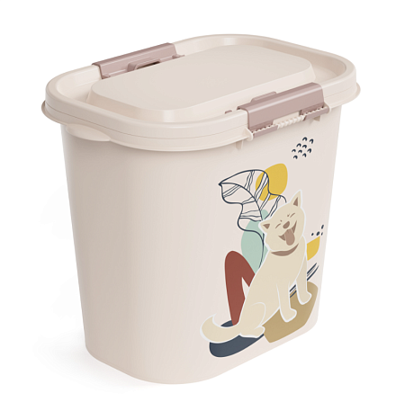 Купить alta dogs контейнер пластиковый для корма для собак, бело-серый