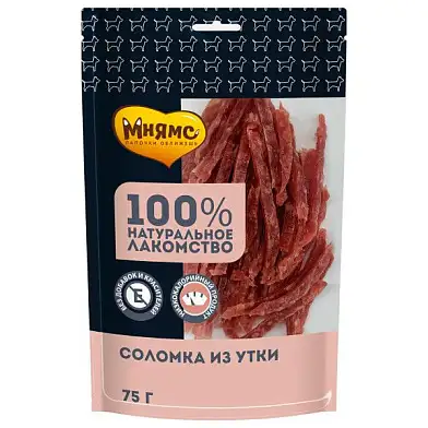 Мнямс лакомство для собак Соломка из утки