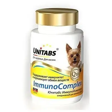 Unitabs Immuno Complex с Q10 мультивитаминный комплекс для взрослых собак мелких пород