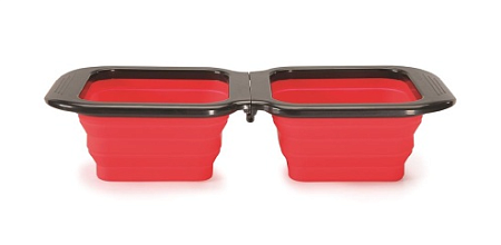 Купить camon Миска складная дорожная квадратная для собак и кошек, красная 