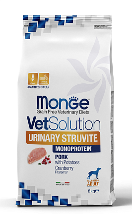 Купить monge vetsolution dog urinary struvite сухой корм для взрослых собак при заболеваниях мочеполовой системы и струвитном течении МКБ