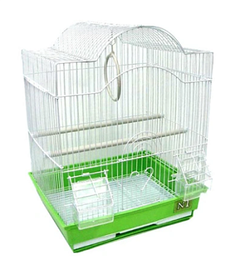 №1 клетка для птиц укомплектованная, фигурная крыша