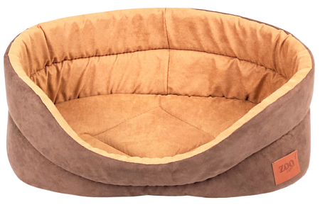 Купить zooexpress лежанка для собак и кошек "classic" искусственная замша, коричневая