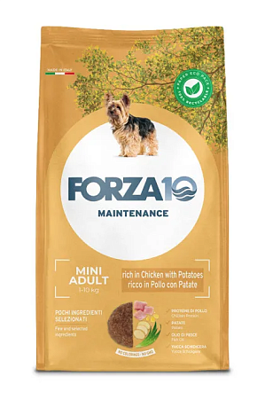 Купить forza10 maintenance adult mini pollo сухой корм для взрослых собак мелких пород, с курицей и картофелем