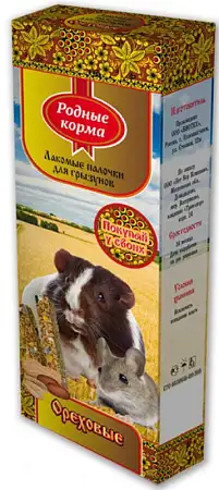 Купить Родные корма лакомство зерновая палочка для грызунов с орехами