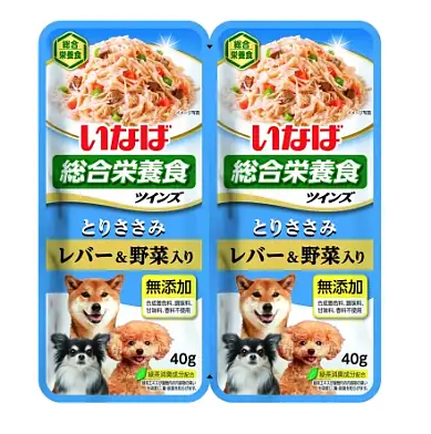 INABA Twins пауч для собак Куриное филе с овощами и печенью в желе