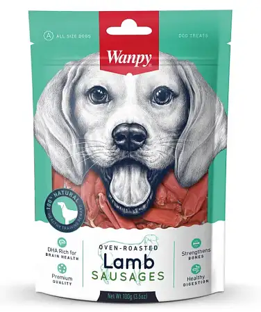 Купить wanpy dog лакомство для собак сосиски из мяса ягненка