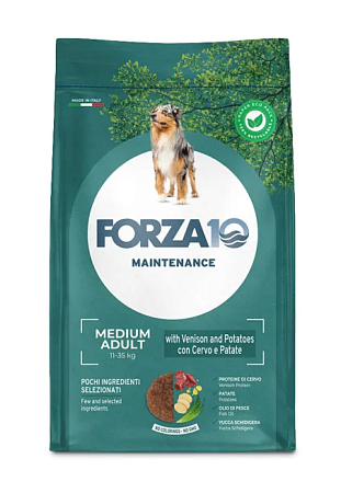 Купить forza10 maintenance dog adult medium сухой корм для взрослых собак средних пород с олениной и картофелем