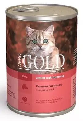 Nero Gold консервы для кошек «Сочная говядина» кусочки в желе