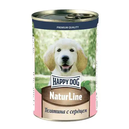 Купить happy dog консервы для щенков телятина с сердцем