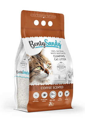 BentySandy Coffee наполнитель для кошачьего туалета комкующийся, глиняный, с ароматом кофе