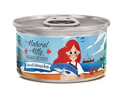 PETTRIC Natural Kitty консервы для взрослых кошек тунец с анчоусами в бульоне