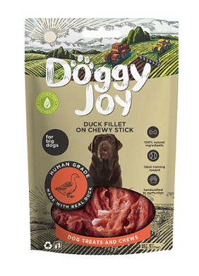 DOGGY JOY лакомство для собак крупных пород, филе утки на жевательной палочке