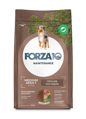 Купить forza10 maintenance dog adult medium сухой корм для взрослых собак средних пород с ягненком и рисом
