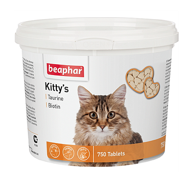 Beaphar Kittys + Taurine-Biotin кормовая добавка для кошек с таурином и биотином