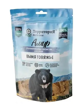 Купить ТерриториЯ Амур лакомство сублимированное для собак Вымя говяжье