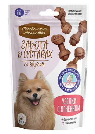 Купить Деревенские Лакомства лакомство для собак мелких пород, забота о суставах, узелки с ягненком