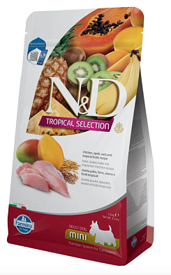 Farmina N&D Dog Tropical Selection Chicken Adult Mini сухой корм для взрослых собак мелких пород, с курицей