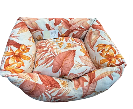 Купить zooexpress лежанка пухлик для кошек и собак мебельная ткань, оранжевая