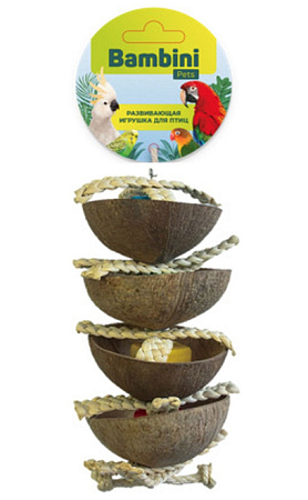 Купить bambini pets игрушка для средних и крупных попугаев "Четыре кокоса"