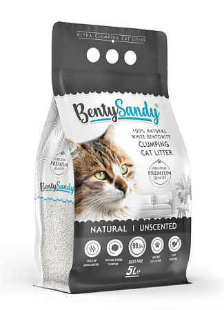 Купить bentysandy natural наполнитель для кошачьего туалета комкующийся, глиняный, без ароматизатора