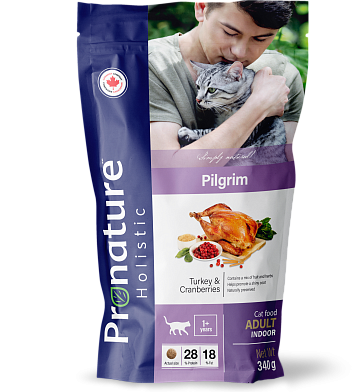 Pronature Holistic PILGRIM сухой корм для взрослых кошек, с индейкой и клюквой