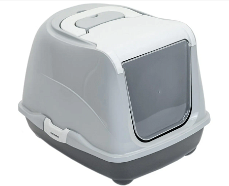 Купить homecat туалет для кошек закрытый с дверцей серый
