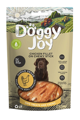 DOGGY JOY лакомство для собак крупных пород, куриное филе на жевательной палочке