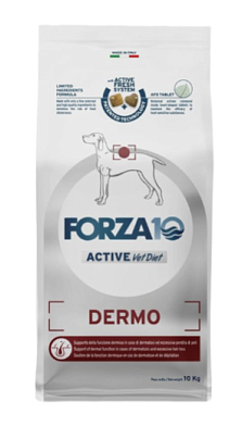 Forza10 Active VetDiet DERMO all size сухой диетический корм для взрослых собак всех пород, поддержка кожных функций при дерматозах и чрезмерного выпадения шерсти