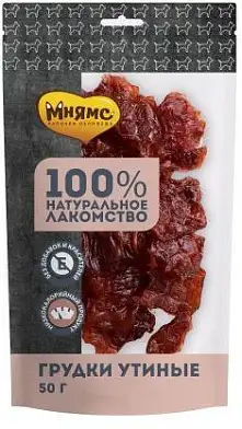 Мнямс лакомство для собак Утиные грудки