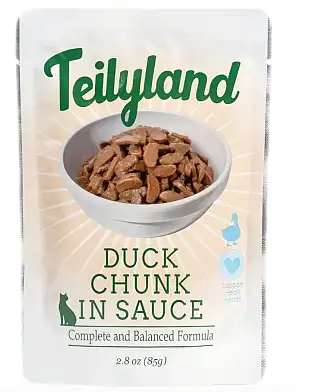 Teilyland влажный корм для кошек кусочки с уткой в соусе (пауч)