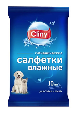 Cliny влажные салфетки для кошек и собак