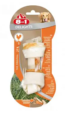 8in1 DELIGHTS S лакомство для собак мелких и средних пород косточка с куриным мясом