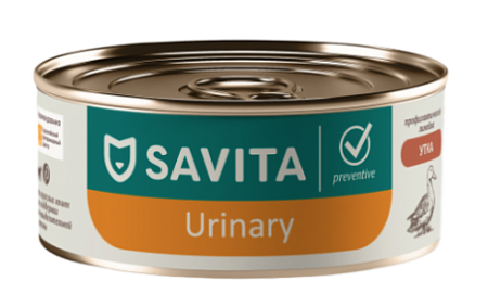 Купить savita vet urinary s/o консервы для взрослых кошек при мочекаменной болезни с уткой