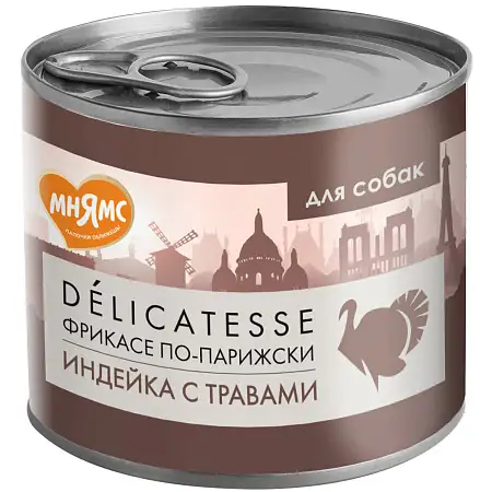 Купить Мнямс консервы для собак всех пород "Фрикасе по-парижски" (индейка с травами)