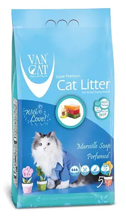 Купить van cat комкующийся наполнитель для кошек без пыли с ароматом марсельского мыла, пакет (marsilla soap)