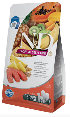 Farmina N&D Dog Tropical Selection Salmon Adult Medium&Maxi сухой корм для взрослых собак средних и крупных пород, с лососем