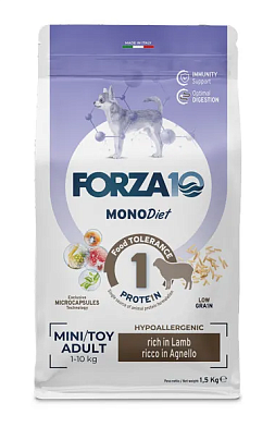 Forza10 MonoDiet Adult Mini Agnello con Riso сухой корм для взрослых собак мелких пород, с ягнёнком и рисом