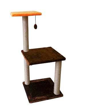 ZOOexpress комлекс этажерка 3 полки для кошек мех однотонный