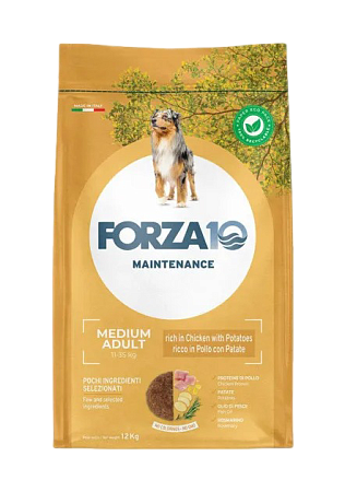 Купить forza10 maintenance dog adult medium сухой корм для взрослых собак средних пород с курицей и картофелем