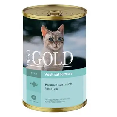 Nero Gold консервы для кошек кусочки в желе рыбный коктейль (mixed fish)