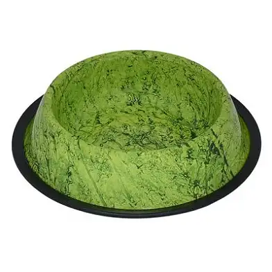 Tappi Катора миска металлическая с нескользящим покрытием для собак и кошек, зеленый гранит