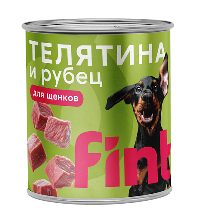 Купить fint консервы для щенков крупных пород, с телятиной и рубцом